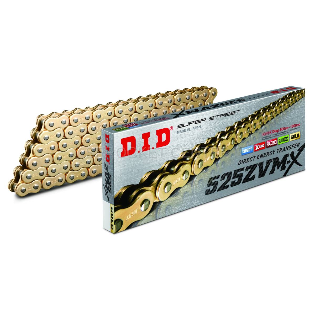 DID Chain 525 ZVMX Super-Street X'ring Chain - GOLD / NATURAL / SILVER -  (choose color / choose length)