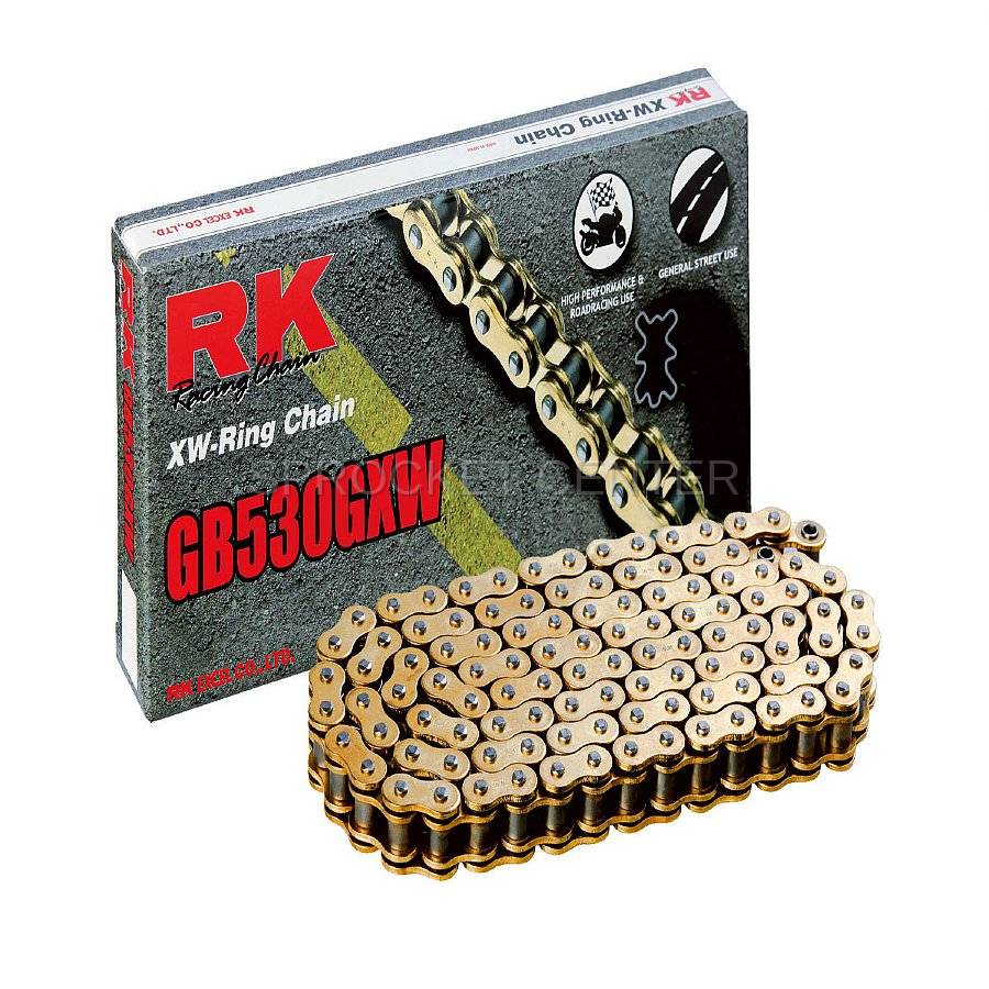 RK Chain 530 GXW series Heavy Duty X'ring Chain - GOLD or NATURAL (choose  length)