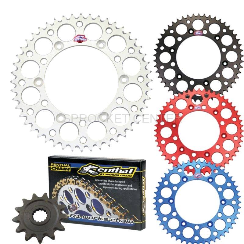 Compatible/Replacement for Kawasaki KLX450R & KX450F 13/51 GREEN Renthal Grooved Front & Ultralight Rear Sprockets & R3 O-Ring Chain Kit 