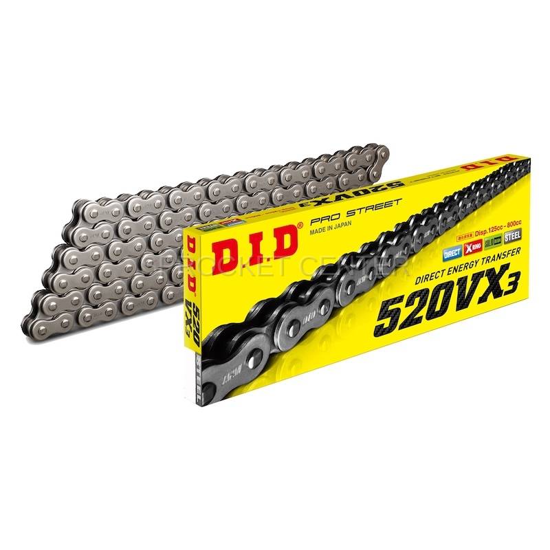 D.I.D DID 520 VX3 Xring Motorcycle Drive Chain Gold or Natural with Master Link