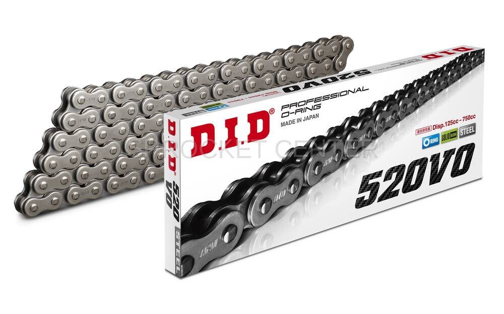 D.I.D DID 520 VO Oring Motorcycle Drive Chain Natural with Clip Master Link