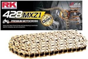 RK Chain - 428 MXZ- series Non O'ring Motocross Chain (Gold