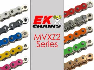 Red 120 Links EK Chains 520 MVXZ2 Quadra-X Ring Chain