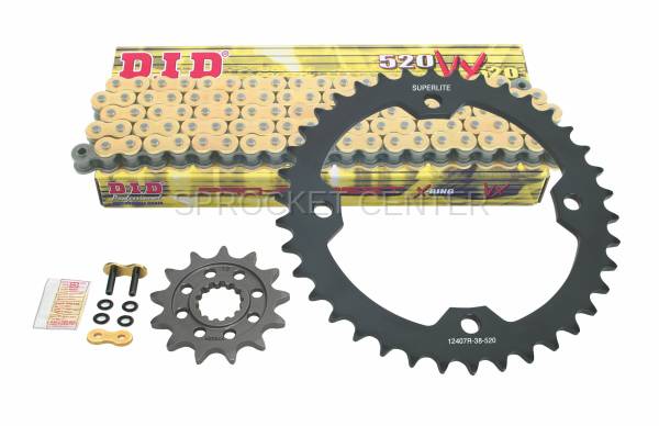 Caltric Drive Chain and Sprockets Kit Compatible with Yamaha YFZ450 YFZ450V 2004 2005 2006 2007-2013 