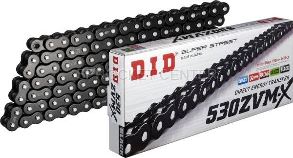 DID Chain - DID Chain 530 ZVMX Super-Street X'ring Chain - GLOSS BLACK (choose length)