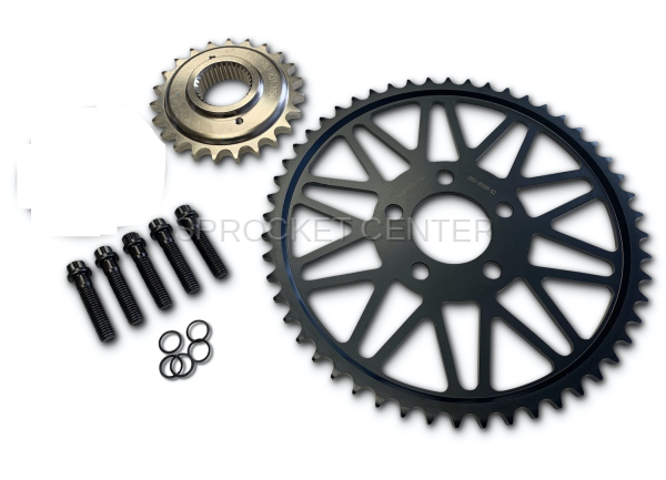 Superlite Sprockets - 883 Sportster ('00-03) Chain Conversion Kit - Steel Sprocket Set with Choice of Chain - HARLEY DAVIDSON