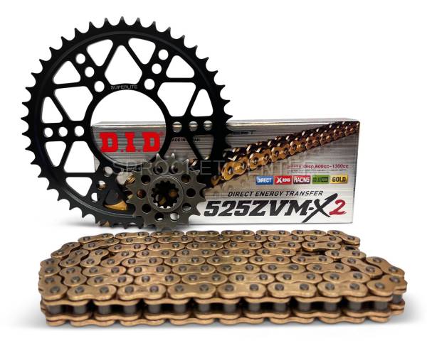 Superlite Sprockets - 525 Chain Kit - SUPERLITE RSX Steel Sprocket Set with Choice of Chain - KAWASAKI ZX-10R/RR ('21-24)