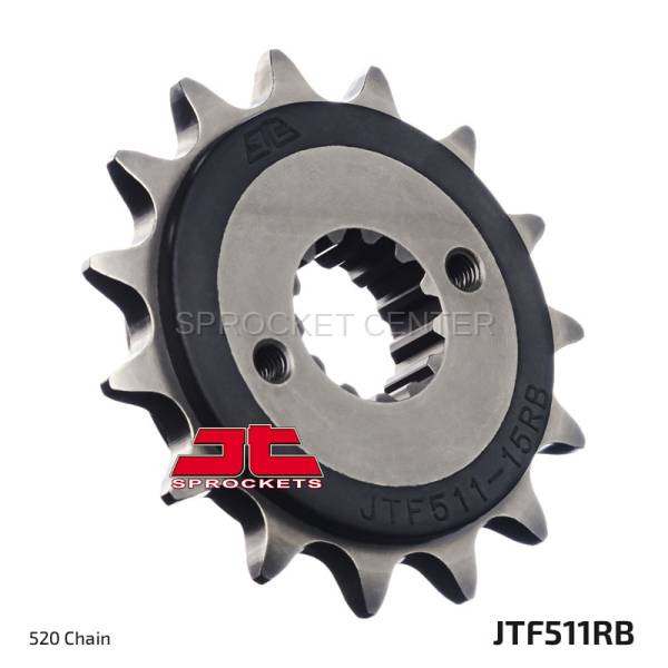 JT Sprockets - JT Sprockets (#JTF511-RB) 520 Pitch Rubber Dampened Front Sprocket - KAWASAKI KLR650