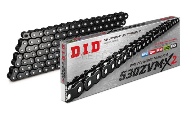 DID Chain - DID Chain 530 ZVM-X2 Super-Street X'ring Chain - BLACK (choose length)