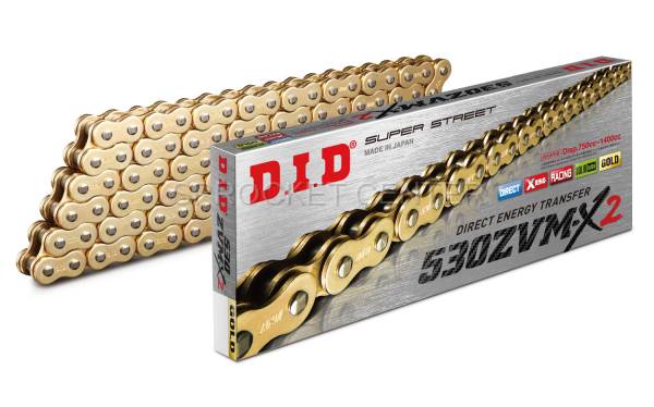 DID Chain - DID Chain 530 ZVM-X2 Super-Street X'ring Chain - GOLD (choose length)