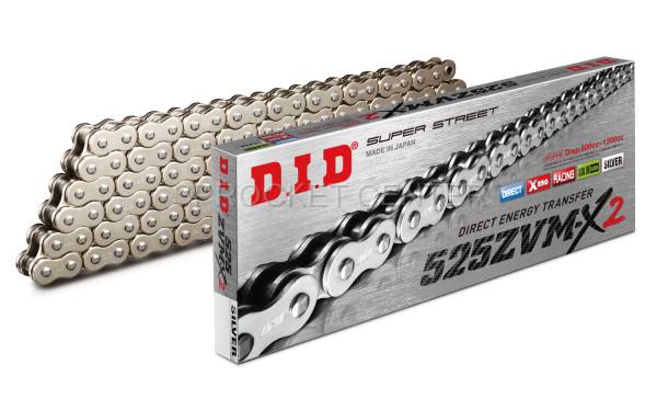 DID Chain - DID Chain 525 ZVM-X2 Super-Street X'ring Chain - SILVER (choose length)