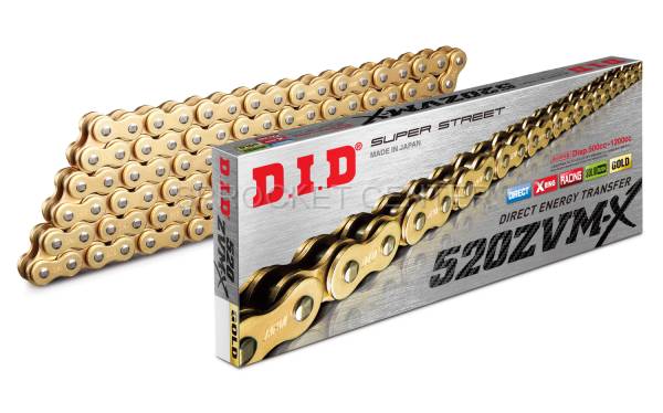 DID Chain - DID Chain 520 ZVMX Super-Street X'ring Chain - GOLD (choose length)