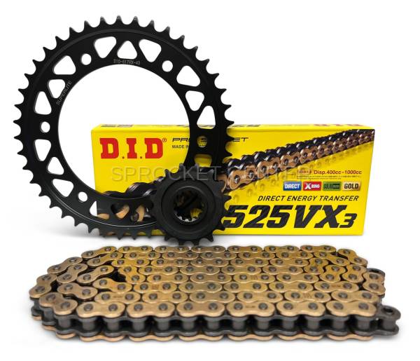 Superlite Sprockets - 525 Chain Kit - SUPERLITE RSX Steel Sprocket Set with Choice of Chain - SUZUKI DR 650SE ('96-24)