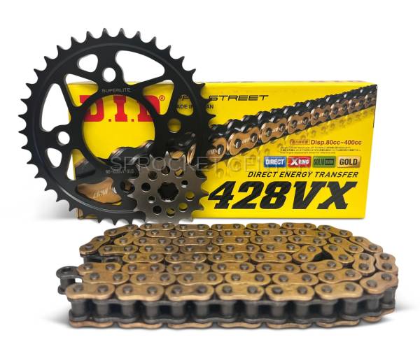Superlite Sprockets - 428 Chain Kit - SUPERLITE RS Series Steel Sprockets With Choice Of Chain - HONDA SuperCub 125  ('19-25)