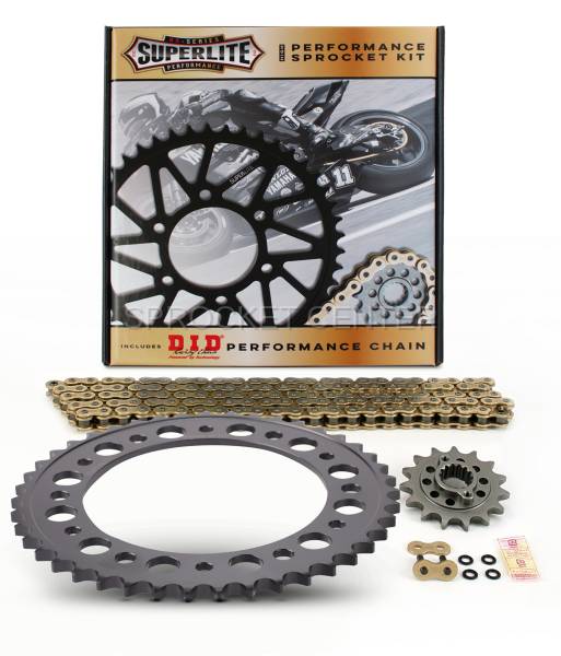 Superlite Sprockets - 530 Chain Kit - SUPERLITE Steel Sprocket Set with Choice of Chain - HONDA VFR800 ('98-01)