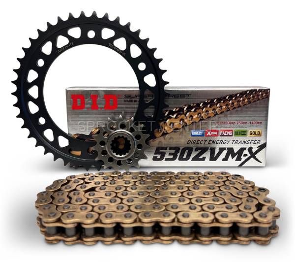 Superlite Sprockets - 530 Chain Kit - SUPERLITE RSX Steel Sprocket Set with Choice of Chain - HONDA RC-51 ('00-06)