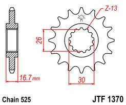 JT Sprockets - JT Sprockets (#JTF1370) 525 Pitch Chromoly-Steel Front Sprocket - HONDA - Image 2