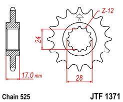 JT Sprockets - JT Sprockets (#JTF1371) 525 Pitch Chromoly-Steel Front Sprocket - HONDA - Image 2