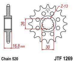 JT Sprockets - JT Sprockets (#JTF1269) 520 Conversion Chromoly-Steel Front Sprocket - HONDA - Image 2