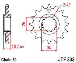 JT Sprockets - JT Sprockets (#JTF333) 530 Pitch Chromoly-Steel Front Sprocket - HONDA - Image 3
