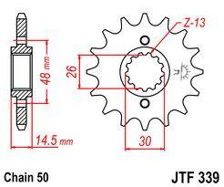 JT Sprockets - JT Sprockets (#JTF339) 530 Pitch Chromoly-Steel Front Sprocket - HONDA - Image 2