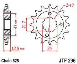 JT Sprockets - JT Sprockets (#JTF296) 525 Pitch Chromoly-Steel Front Sprocket - HONDA - Image 2