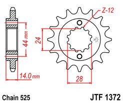 JT Sprockets - JT Sprockets (#JTF1372) 525 Pitch Chromoly-Steel Front Sprocket - HONDA - Image 2
