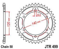JT Sprockets - JT Sprockets (#JTR499) 530 Pitch Steel Rear Sprocket - Image 2