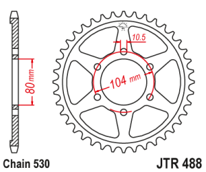 JT Sprockets - JT Sprockets (#JTR488) 530 Pitch Steel Rear Sprocket - Image 2