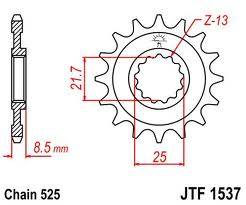 JT Sprockets - JT Sprockets (#JTF1537) 525 Pitch Chromoly-Steel Front Sprocket - KAWASAKI - Image 2