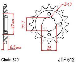 JT Sprockets - JT Sprockets (#JTF512) 520 Pitch Chromoly-Steel Front Sprocket - Image 2