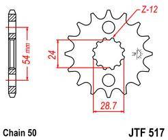 JT Sprockets - JT Sprockets (#JTF517) 530 Pitch Chromoly-Steel Front Sprocket - Image 2