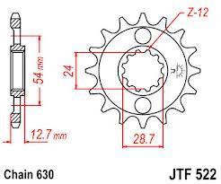 JT Sprockets - JT Sprockets (#JTF522) 630 Pitch Chromoly-Steel Front Sprocket - Image 2