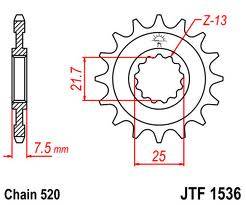 JT Sprockets - JT Sprockets (#JTF1536) 520 Pitch Chromoly-Steel Front Sprocket - Image 2