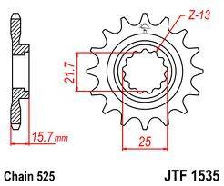 JT Sprockets - JT Sprockets (#JTF1535) 525 Pitch Chromoly-Steel Front Sprocket - Image 2