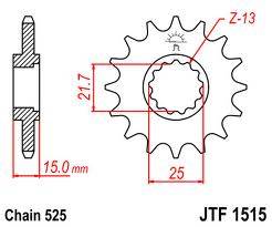 JT Sprockets - JT Sprockets (#JTF1515) 525 Pitch Chromoly-Steel Front Sprocket - Image 2