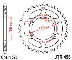 JT Sprockets - JT Sprockets (#JTR498) 525 Pitch Steel Rear Sprocket - Image 2