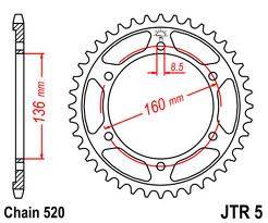 JT Sprockets - JT Sprockets (#JTR5) 520 Pitch Steel Rear Sprocket - BMW - Image 2