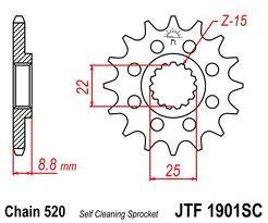 JT Sprockets - JT Sprockets (#JTF1901) 520 Pitch Chromoly-Steel Front Sprocket - BETA/GAS/HUSQ/KTM - Image 2