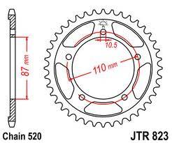 JT Sprockets - JT Sprockets (#JTR823) 520 Pitch Steel Rear Sprocket - Image 2