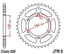 JT Sprockets - JT Sprockets (#JTR9) 520 Steel Rear Sprocket - BMW 650 X-Challenge / 650 X-Country - Image 2