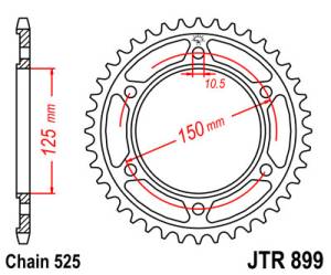 JT Sprockets - JT Sprockets (#JTR899) 525 Pitch Steel Rear Sprocket - KTM - Image 2