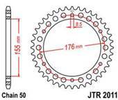 JT Sprockets - JT Sprockets (#JTR2011) 530 Pitch Steel Rear Sprocket - TRIUMPH - Image 2