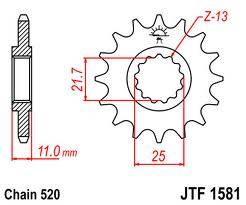 JT Sprockets - JT Sprockets (#JTF1581) 520 Conversion Chromoly-Steel Front Sprocket- YAMAHA - Image 2