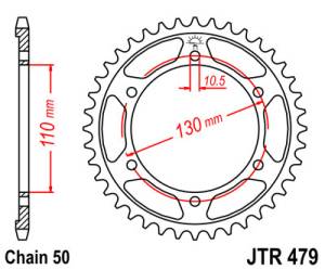 JT Sprockets - JT Sprockets (#JTR479) 530 Pitch Steel Rear Sprocket - Image 2