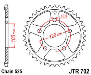 JT Sprockets - JT Sprockets (#JTR702) 525 Pitch Steel Rear Sprocket - APRILIA - Image 2