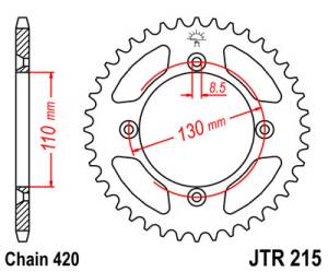 JT Sprockets - JT Sprockets (#JTR215) 420 Pitch Steel Rear Sprocket - HONDA - Image 2