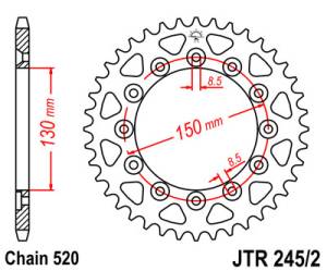 JT Sprockets - JT Sprockets (#JTR245/2) 520 Pitch Steel Rear Sprocket - Image 2