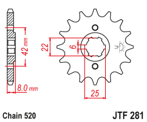 JT Sprockets - JT Sprockets (#JTF281) 520 Pitch Chromoly-Steel Front Sprocket - HONDA - Image 2