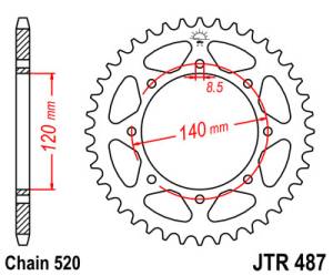 JT Sprockets - JT Sprockets (#JTR487) 520 Pitch Steel Rear Sprocket - Image 2